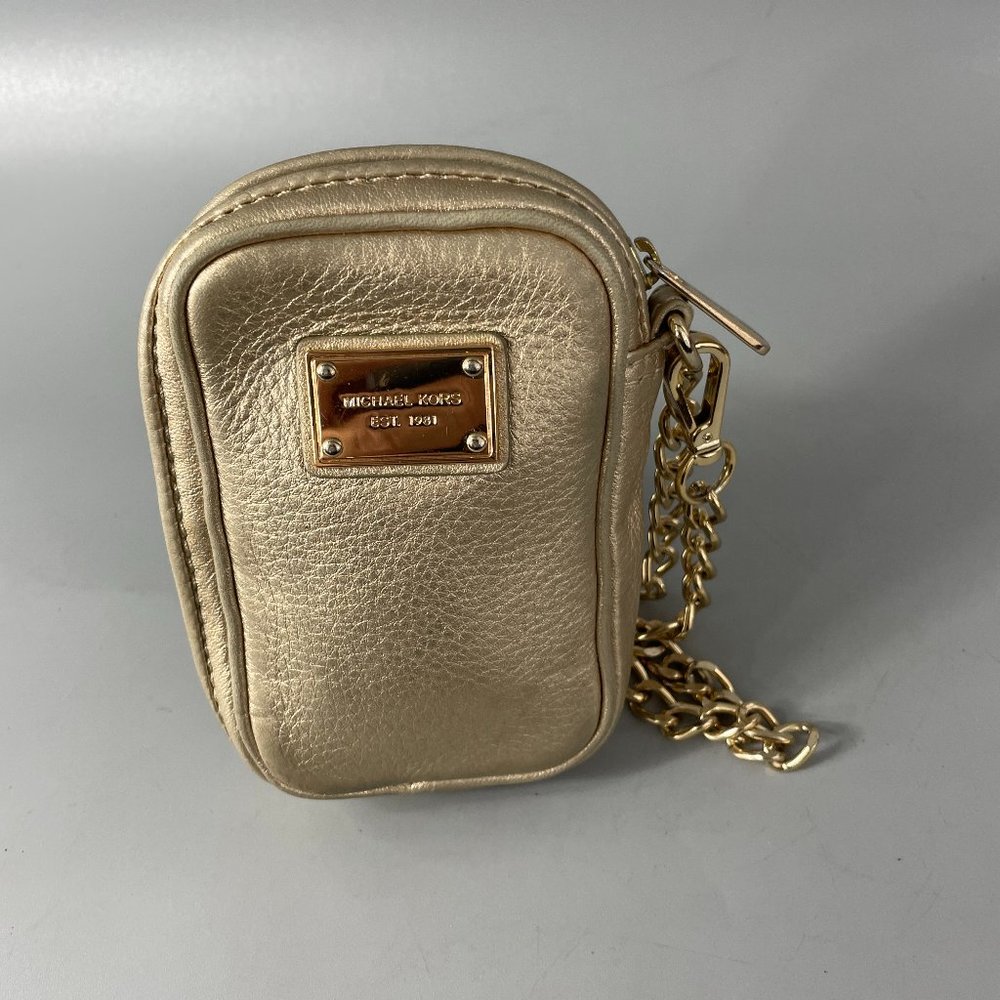 Michael Kors Gold Metallic Leather Wristlet